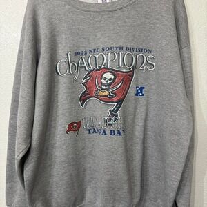 Grey and blue 2003 Tampa Bay Buccaneers NFL crewneck sweatshirt